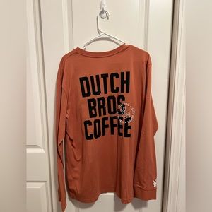 Mauve/Red Long-Sleeve Dutch Bros T-Shirt (Brand New)